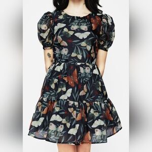Disturbia MARIPOSA PUFF SLEEVE ORGANZA MINI DRESS